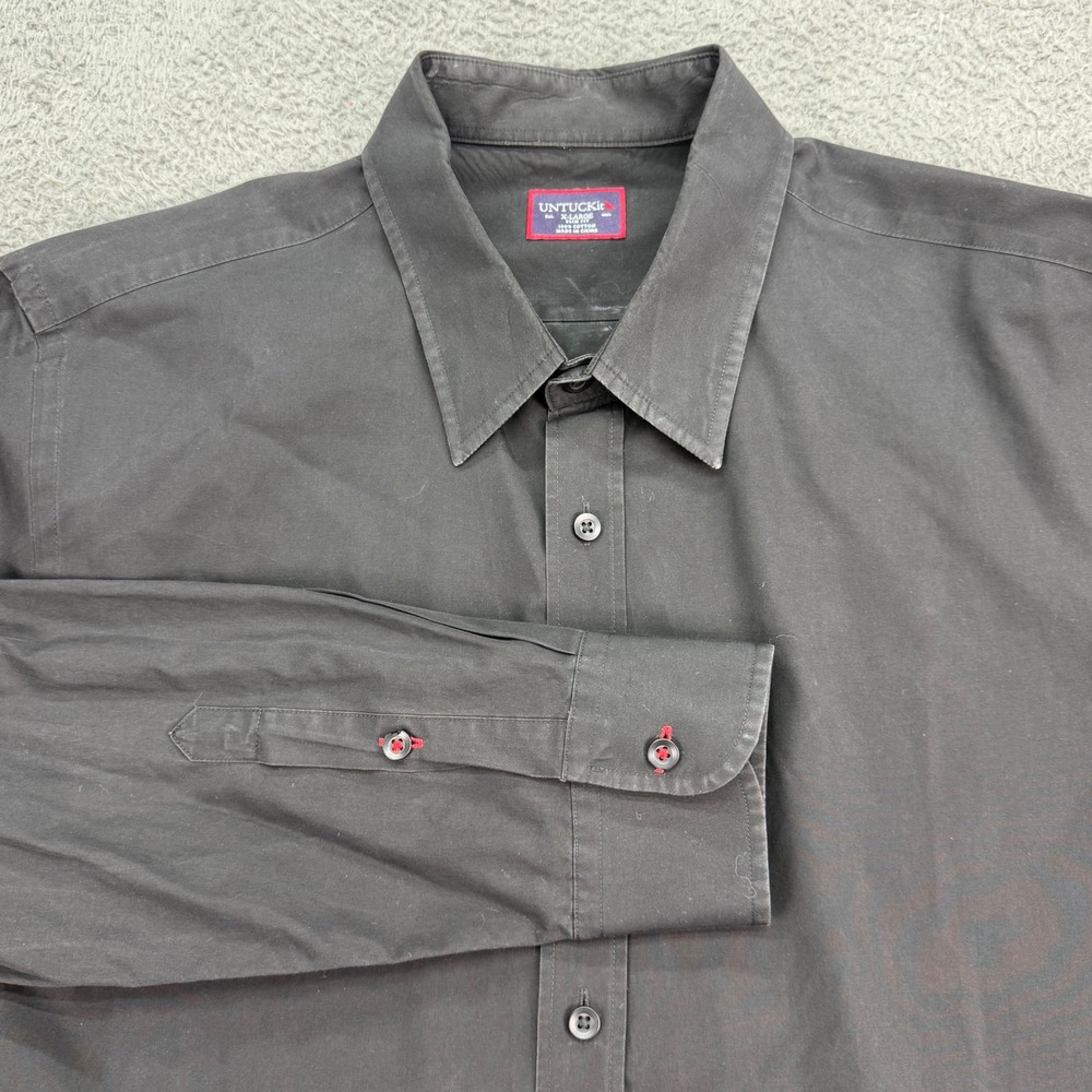 UNTUCKit Button Down Shirt Mens XL Black Slim Fit Long Sleeve‎ Cotton